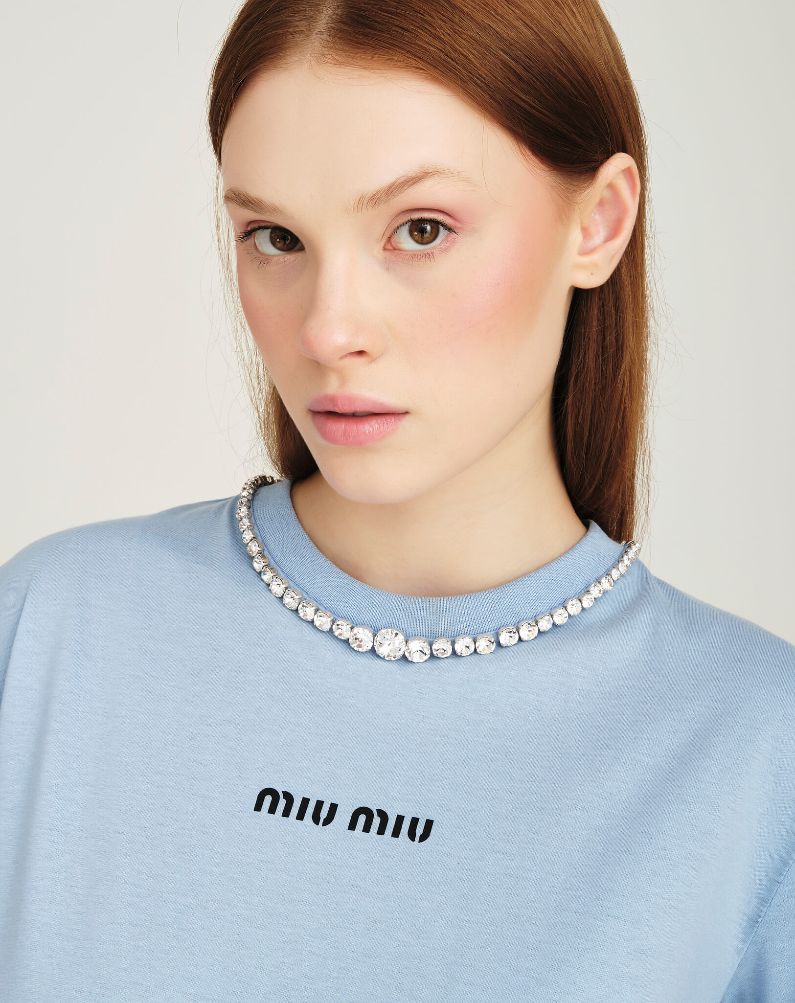 Miu Miu - Necklace Collar Logo Print Tshirt M